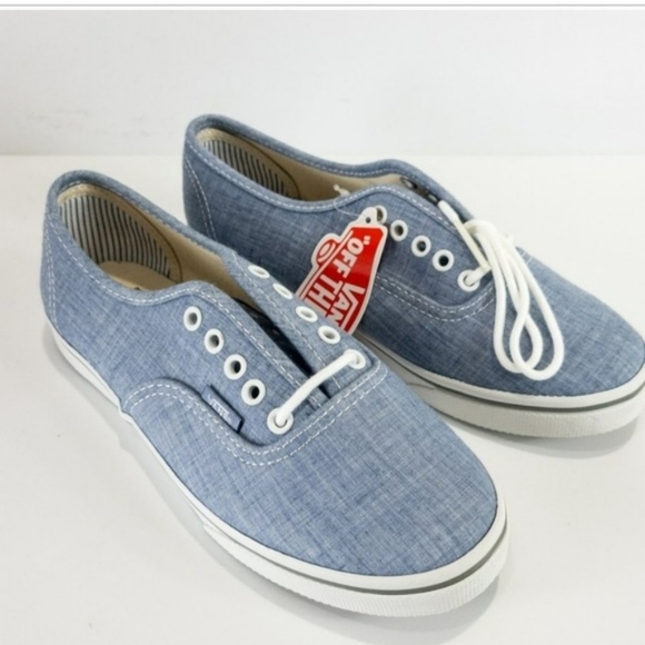 Vans Unisex Authentic Lo Pro Chambray Blue True White Sneaker - Picture 3 of 5